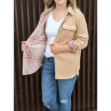 Load image into Gallery viewer, Corduroy Checkered Reversible Button Down Jacket