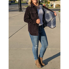 Load image into Gallery viewer, Corduroy Checkered Reversible Button Down Jacket