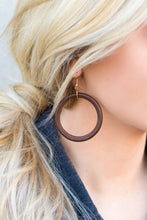 Load image into Gallery viewer, Round Wooden Earrings
