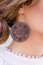 Load image into Gallery viewer, Round Wooden Earrings