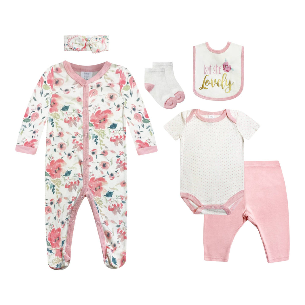 Baby Kiss 6Pc Layette Set - Isn't She Lovely, Baby Girls