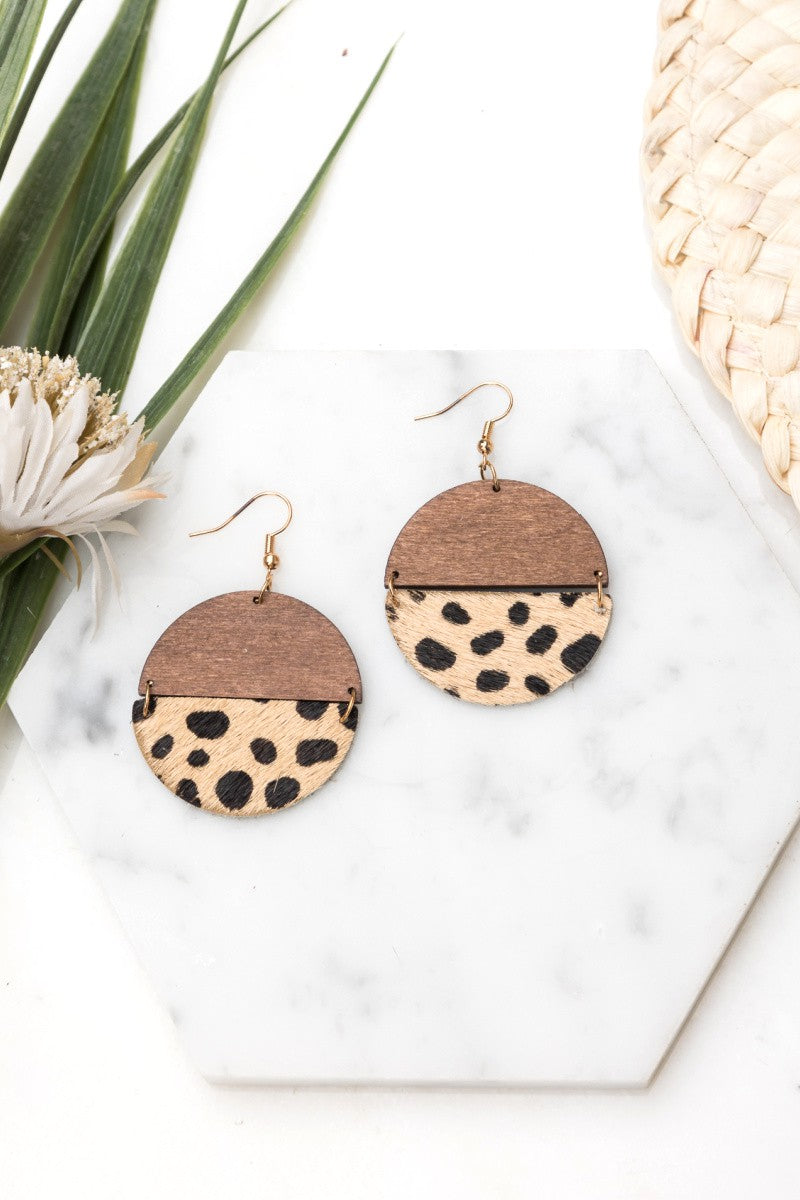 Wood Circle Earrings