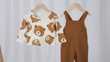 Load and play video in Gallery viewer, Pocket Overalls /Bear Print Shirt
